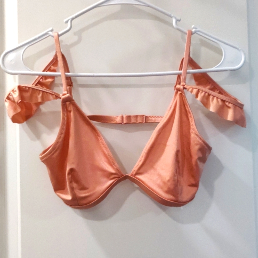 PINK Peach Colored Swim Top